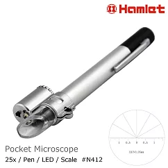 印刷網點 古物檢查【Hamlet 哈姆雷特】25x LED筆型簡易式顯微鏡 量測版【N412】