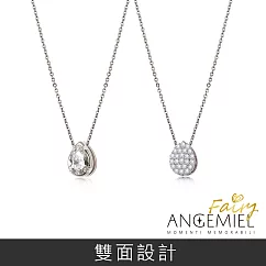 Angemiel安婕米 925純銀項鍊 Fairy精靈 Eternal 小 中心墜 白鑽.滿鑽