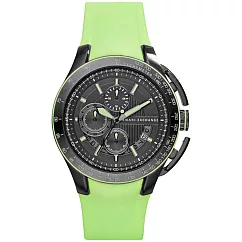 A│X Armani Exchange 品味醞釀時尚橡膠運動錶-鐵灰