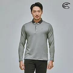 ADISI 男抑菌單向導濕WaterFree長袖POLO衫AL2021044 (M─2XL) (隔濕紗 吸濕排汗 速乾 抗菌 保暖) M 中灰麻灰