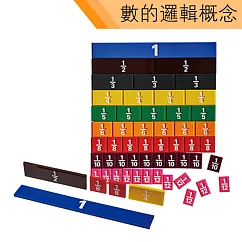 【USL遊思樂教具】數與邏輯─長條分數板盒 A1008D01(51pcs)