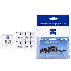 蔡司 Zeiss Microfiber Cloth 超細纖維布 + 抗菌拭鏡紙/20張