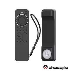 Apple TV遙控器2代 防刮防摔 可安裝AirTag 矽膠保護套 簡約款 Siri Remote(第2&3代) 黑色