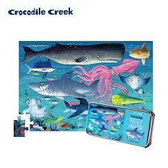 【美國Crocodile Creek】鐵盒童趣拼圖─鯊魚世界─50片