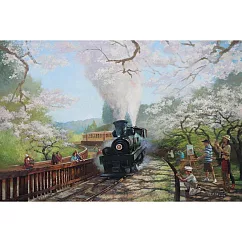 【台製拼圖】01-022 台灣風景-賴英澤油畫 阿里山鐵道-星光大道 (1000片)