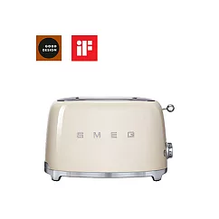 【義大利 SMEG】兩片式烤麵包機─奶油色