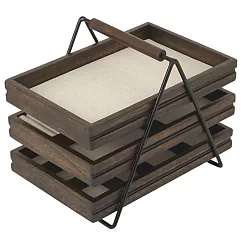 《Umbra》Terrace 3層木質飾品收納盒 | 小物收納盒 首飾盒 戒指盒 飾品收納盒 3層木質飾品收納盒