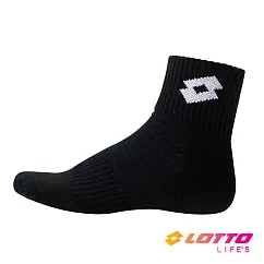 【LOTTO 義大利】TOP 8 專業機能運動襪-加大款- 黑/白
