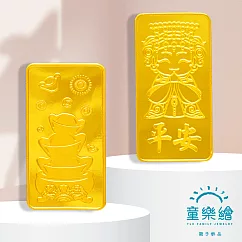 【童樂繪金飾】5錢黃金金塊金條 媽祖賜福 超強財運組合(伍台錢18.75g)