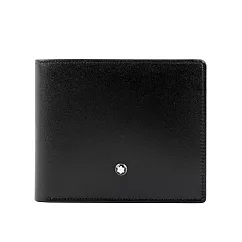MONT BLANC Meisterstuck 大班系列牛皮對開6+2卡短夾 (黑色)