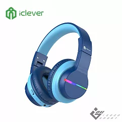 iClever BTH12 炫光無線兒童耳機 藍色