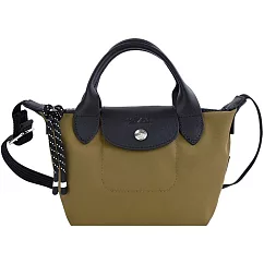 LONGCHAMP LE PLIAGE ENERGY系列再生尼龍短把兩用包(迷你) 卡其綠