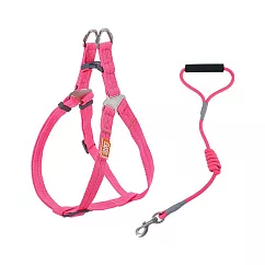 ZOOLAND寵物輕量附繩胸背帶L號(牽繩 遛狗) L 粉