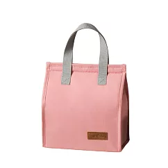 DF 童趣館 - 臻味極簡大容量防水防油手提保溫保冷餐袋便當袋 粉紅