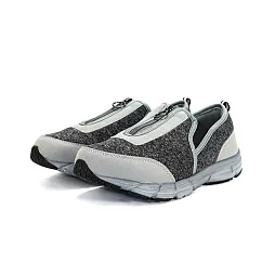 日本Anata Omoi 灰色 拉鍊足力寬楦健走鞋 免鞋帶 男女適用 23.5cm 灰