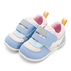 MOONSTAR 3E寬楦寶寶學步鞋 13.5 藍粉