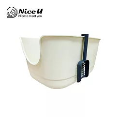 【NiceU毛樂趣】側開貓砂盆 象牙白