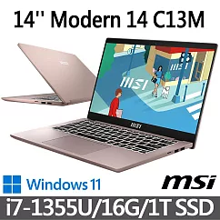 msi微星 Modern 14 C13M─887TW 14吋 商務筆電 (i7─1355U/16G/1T SSD/Win11)