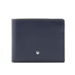 MONTBLANC Meisterstuck 大班系列小牛皮對開6卡短夾 (墨藍色)
