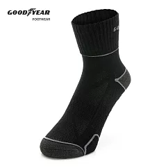 【Goodyear 固特異】男款石墨烯機能襪─黑色 L 黑色