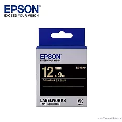 EPSON 原廠標籤帶 粉彩系列 LK─4BKP 12mm 黑底金字