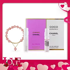 CHANEL 香奈兒 粉紅水晶幸運香水組(1.5mlX2)[摩登COCO+粉紅甜蜜]─情人節禮品─公司貨