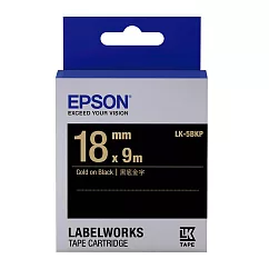 EPSON 原廠標籤帶 LK─5BKP 18mm 黑底金字