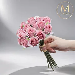 【Floral M】法式西麗雅玫瑰公主粉仿真花花材(10入/組)