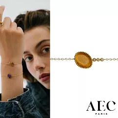 AEC PARIS 巴黎品牌 白鑽虎眼石手鍊 簡約金手鍊 CHAIN BRACELET HYGIE