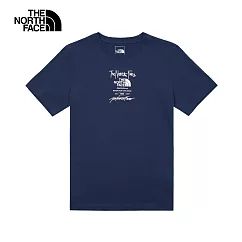 The North Face U MFO TYPESETTING LOGO S/S TEE ─ AP 男女短袖上衣─藍─NF0A8AUW8K2 3XL 藍色