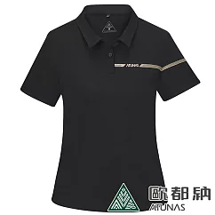 【ATUNAS 歐都納】女款吸濕排汗透氣短袖POLO衫A8PS2411W* M 黑