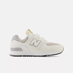 New Balance 574 系列 中大童 休閒鞋 白─PV574RCD─W 19 白色