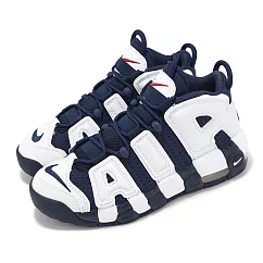 Nike 休閒鞋 Air More Uptempo GS 大童 女鞋 藍 白 奧運 美國隊 氣墊 FV5371─100