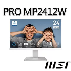 msi微星 PRO MP2412W 23.8吋 白 螢幕 (23.8"/1920x1080/16：9/100Hz/白)