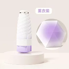 【APEX】漸變拉環五折mini黑膠傘_口袋傘 (雨傘/遮陽傘/隨身傘/防曬傘/黑膠傘/晴雨兩用傘) 薰衣紫