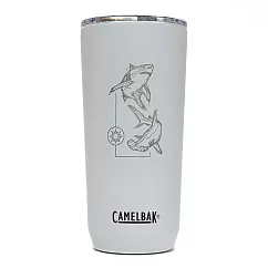【美國 CamelBak】海洋質感生活─600ml不鏽鋼保溫瓶(保冰) 經典白─鯊魚