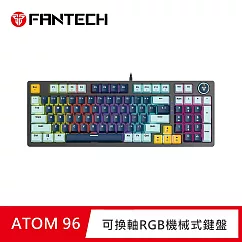 FANTECH ATOM96 95%可換軸體RGB 青軸機械式鍵盤(MK890)─海軍藍款