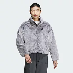 ADIDAS WARM JKT 女休閒刷毛外套─JJ1081 L 灰色