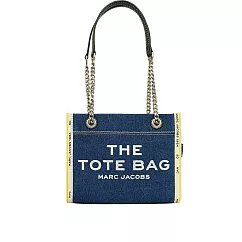 MARC JACOBS 棉質牛仔布鏈帶小款托特包/肩背包 (單寧藍)