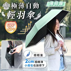 JOJOGO 極薄自動輕羽傘 遮陽傘 晴雨傘 遮陽傘 輕量傘 薄荷綠