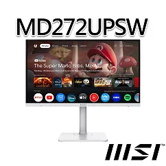 msi微星 Modern MD272UPSW 27吋 螢幕 (27"/3840x2160/16:9/60Hz/喇叭/白)