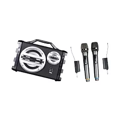 【ifive】隨身卡拉OK音響if-SK055-無線麥克風組合 經典黑