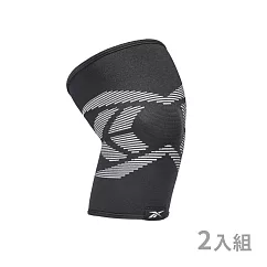 【Reebok】Knee Support 透氣運動護膝 (兩入組) M Black/Grey