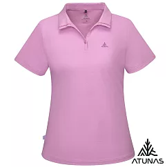 【ATUNAS 歐都納】女款循環吸濕排汗短袖POLO衫/大尺碼A8PS2530WC- M 淺紫