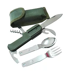 E.City_戶外多功能露營餐具工具組 綠