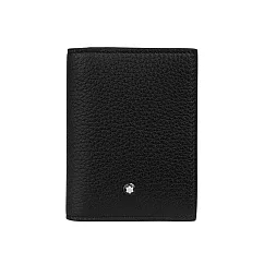 MONTBLANC 粒面牛皮二折4卡名片夾/卡片夾 (黑色)