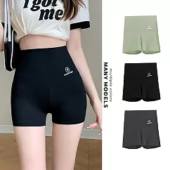 【STizi史堤茲】收腹貼身五分褲 鯊魚褲 安全褲 內搭褲 瑜珈褲(SK-021) XL 黑色