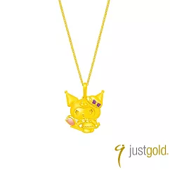 【Just Gold 鎮金店】酷洛米 Kuromi 復古野餐趣-鬱金香 黃金吊墜(不含鍊)