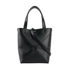 LOEWE Puzzle 亮面小牛皮迷你摺疊托特包_展示品 (黑色)