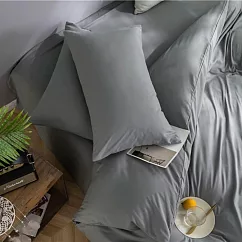 【AGAPE亞加.貝】台灣製《經典素色》七色可選 舒柔棉 枕套一對2入組 霧灰伏特加